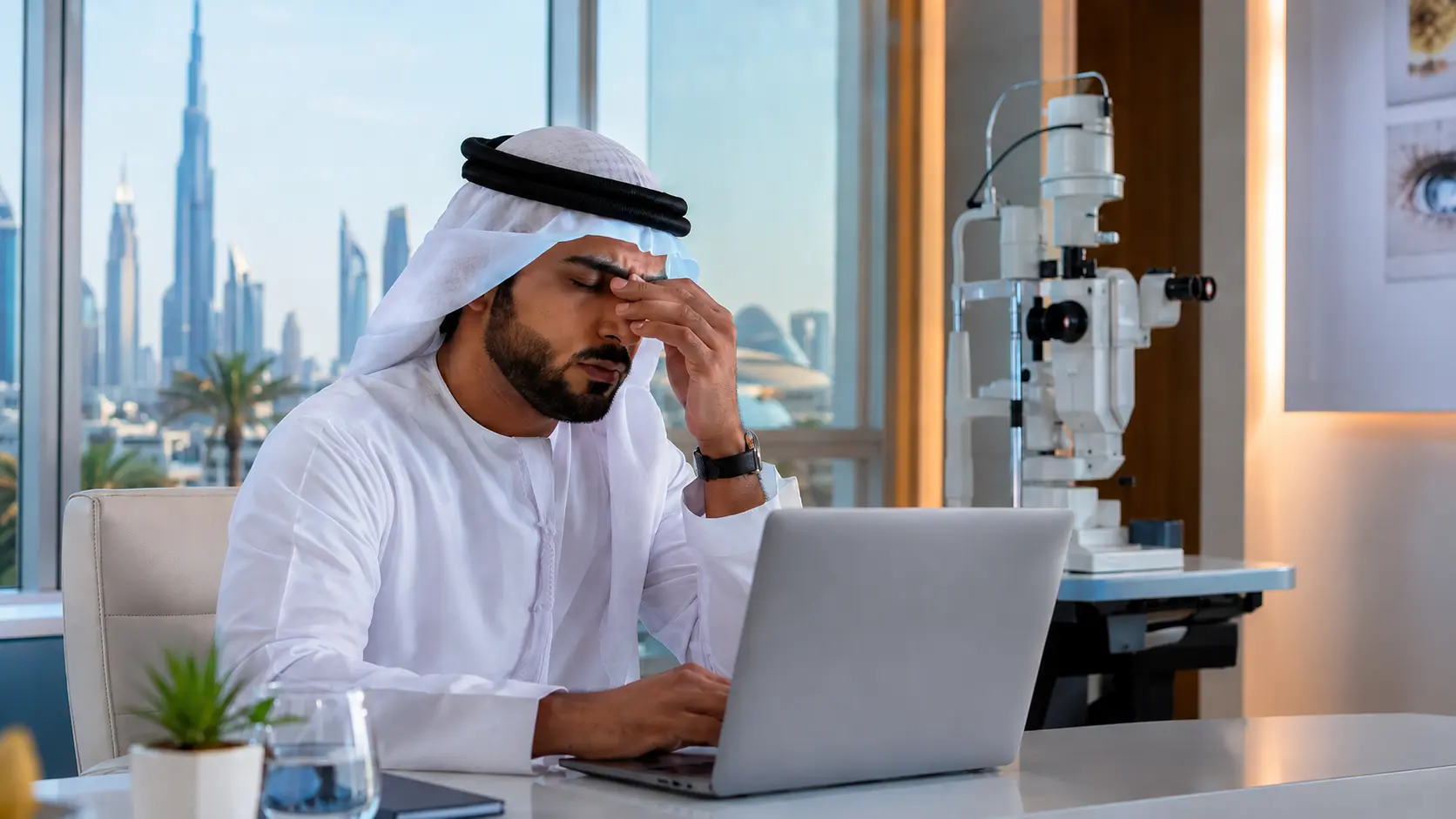 Dry eyes from computer use in Dubai at Ebsaar Eye Surgery Center