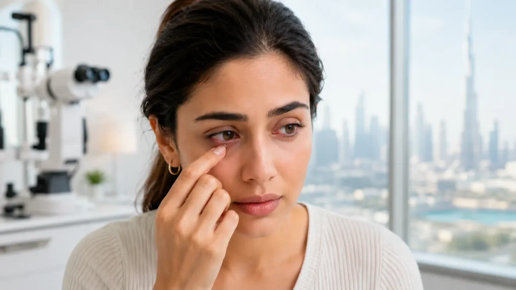 Corneal ulcer from contact lenses in Dubai at Ebsaar Eye Surgery Center
